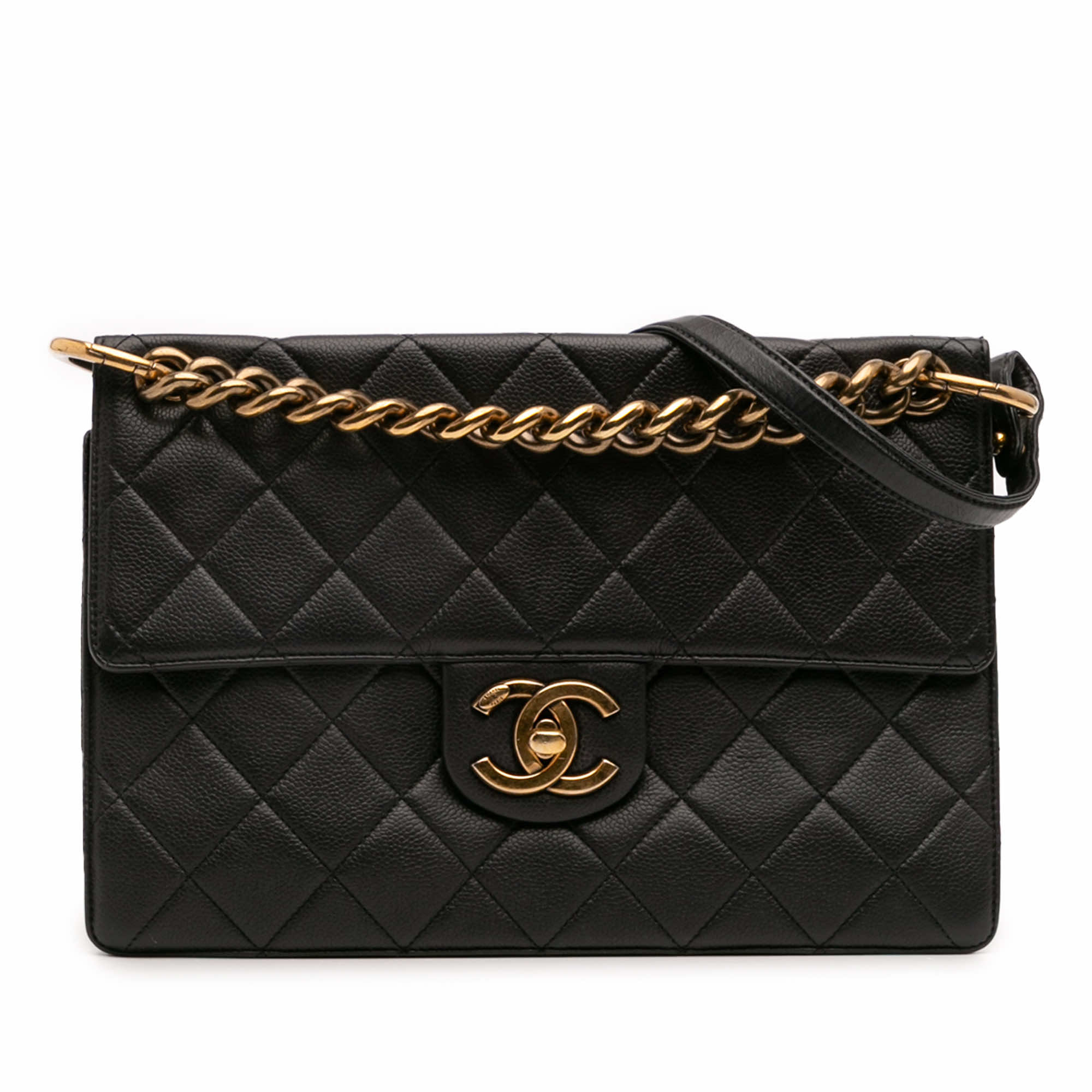 Chanel Jumbo CC Quilted Caviar Chunky Chain Flap
