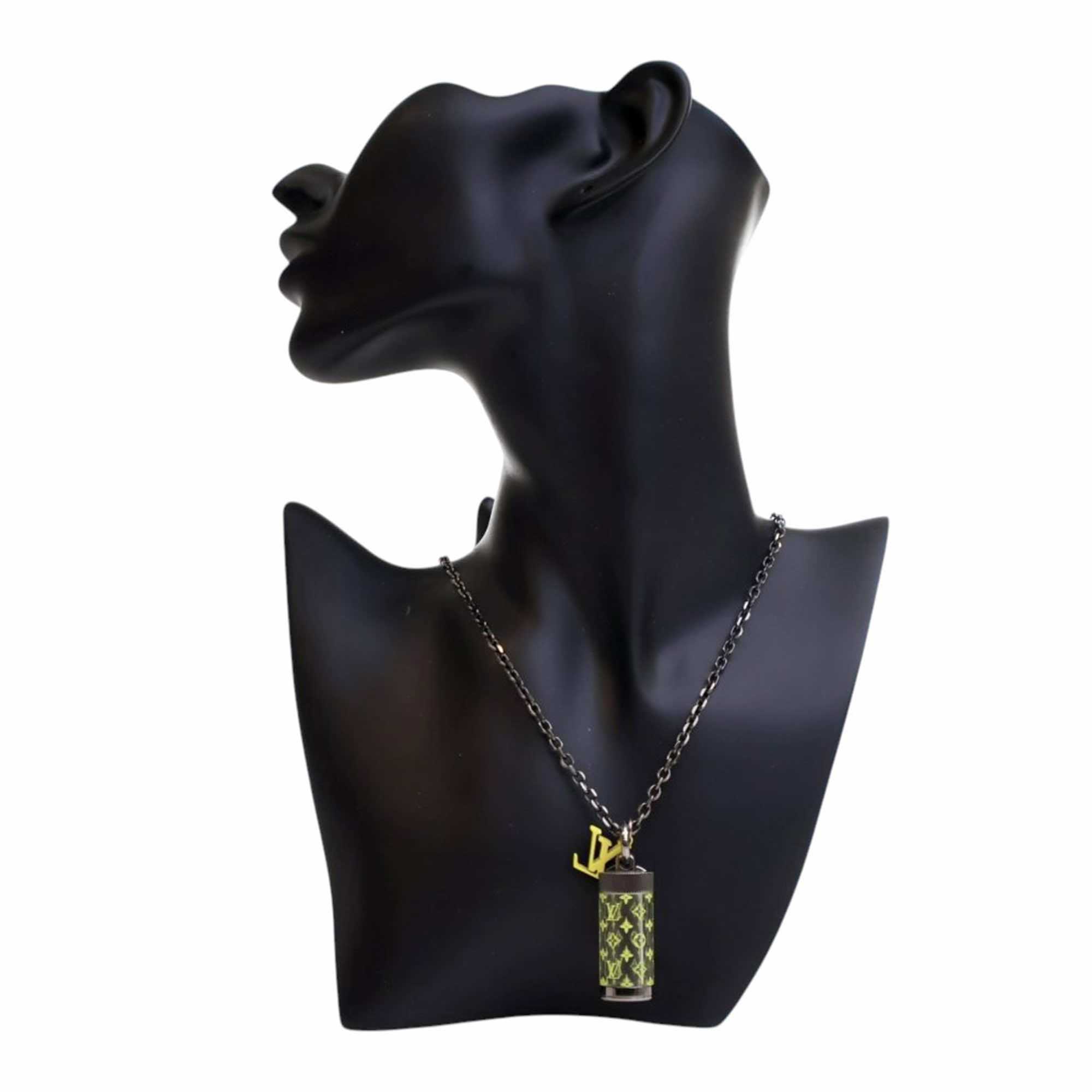 Louis Vuitton Palladium Plated Monogram Message In A Bottle Pendant Necklace - 4