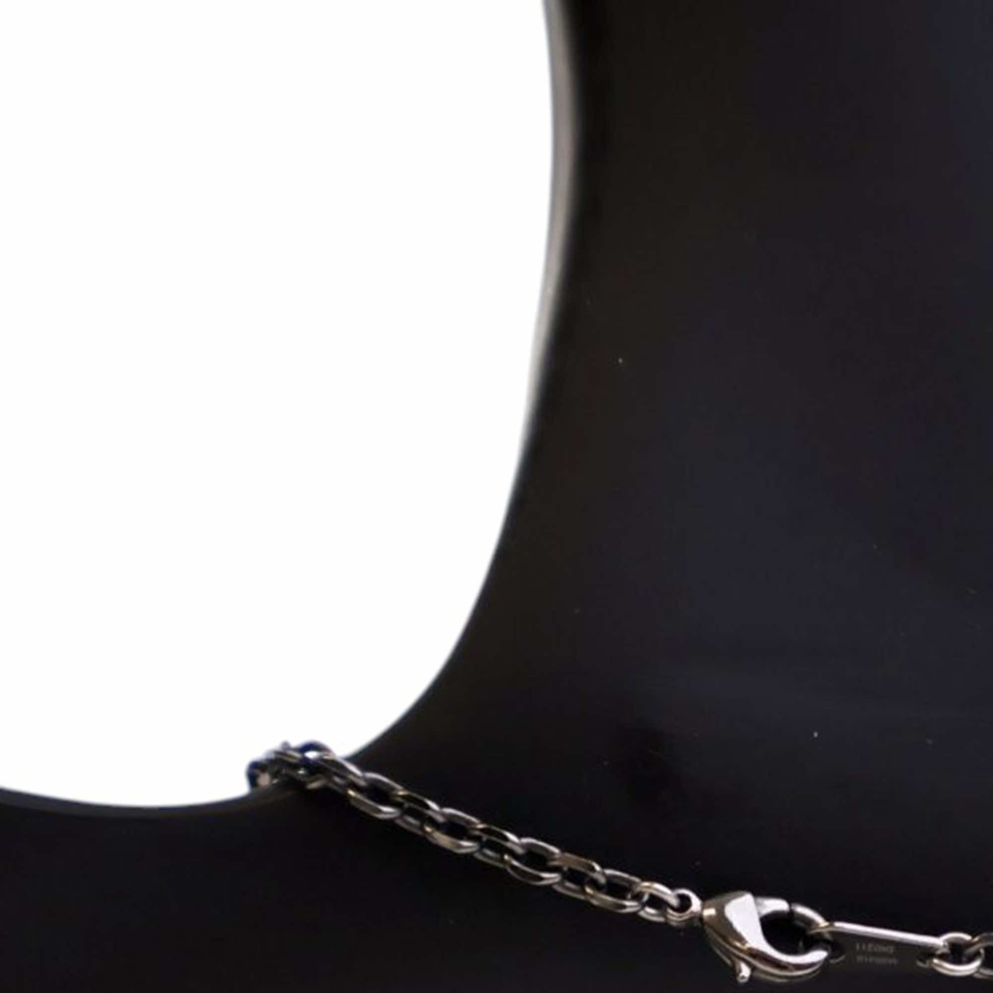 Louis Vuitton Palladium Plated Monogram Message In A Bottle Pendant Necklace - Side view