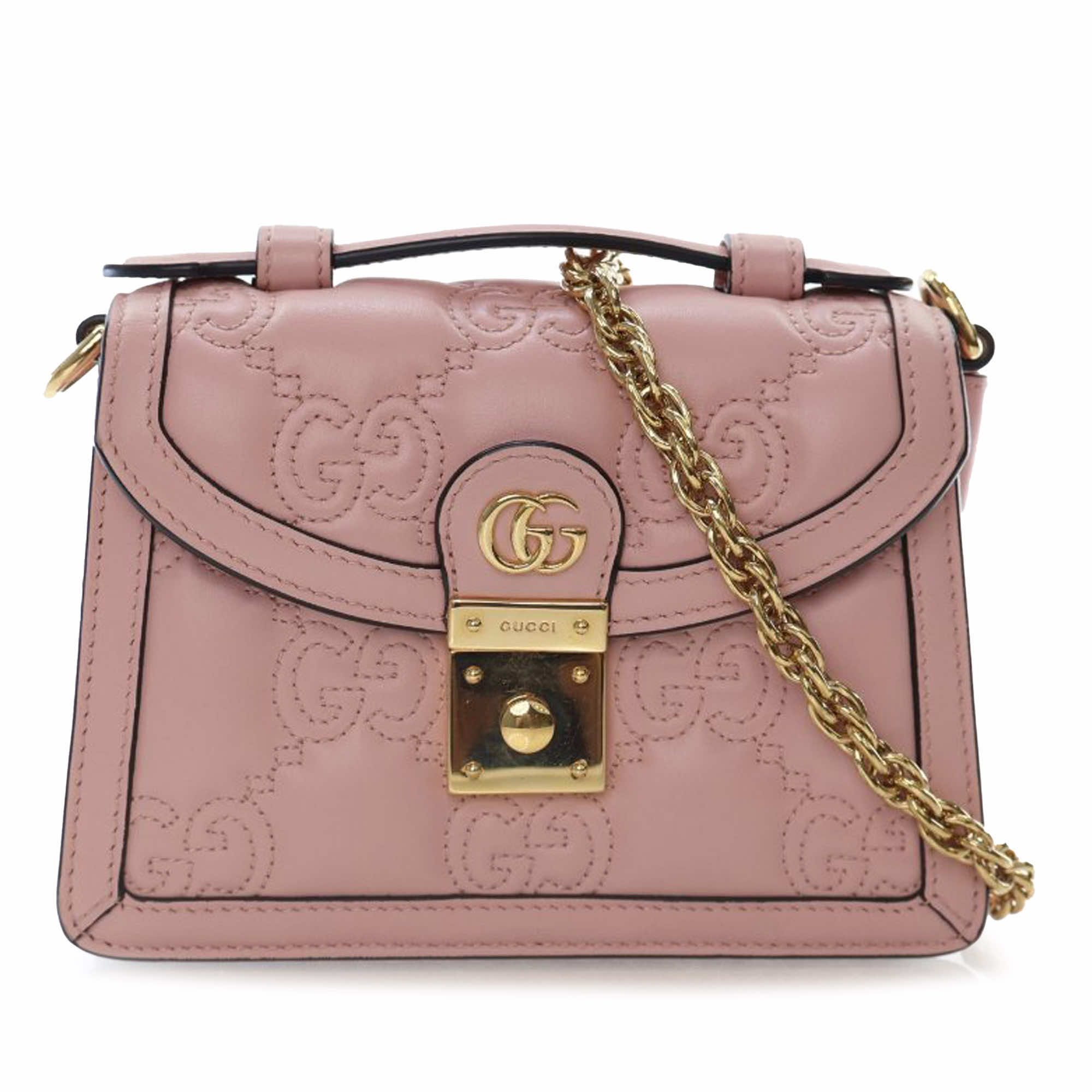 Gucci Small GG Matelasse Leather Top Handle Bag