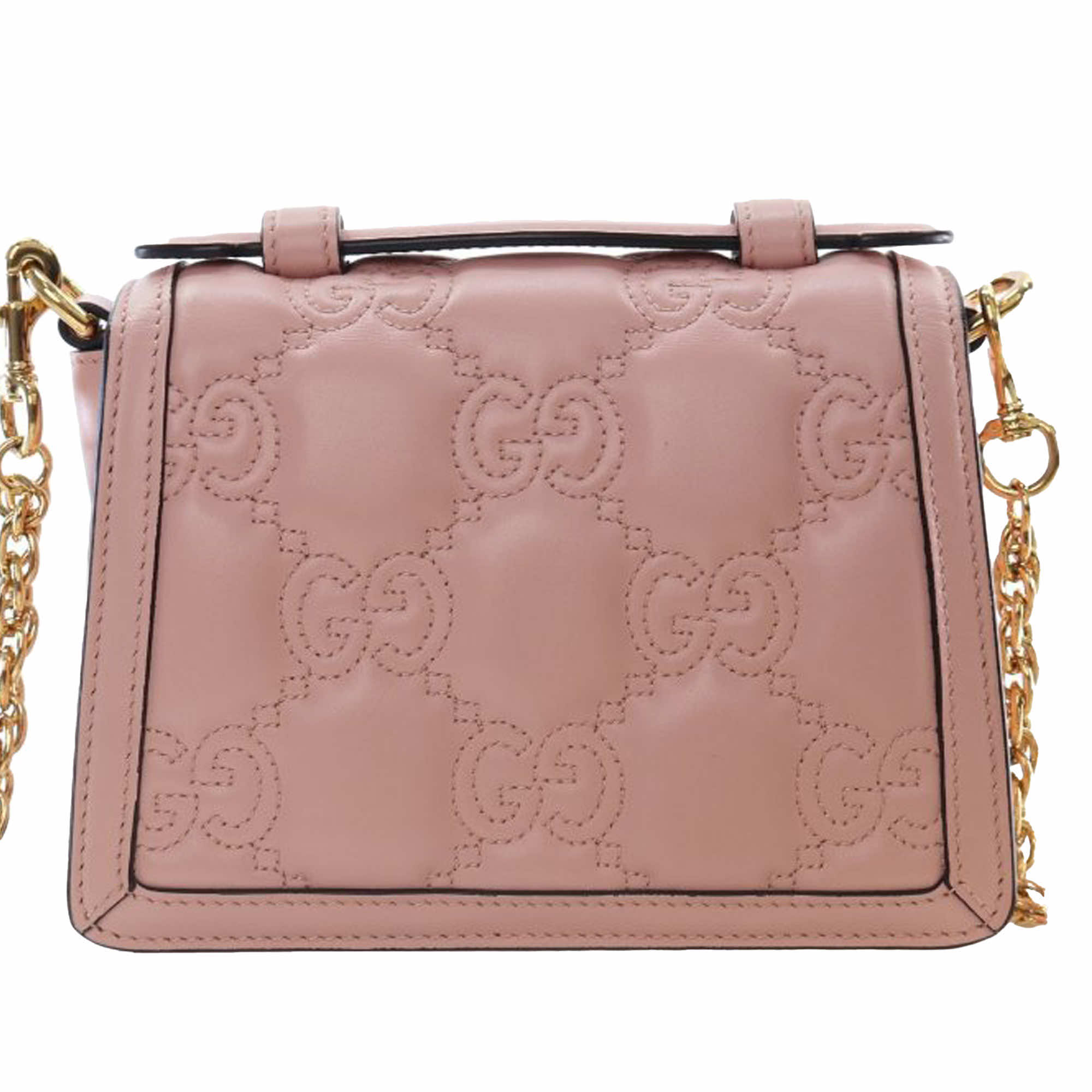 Gucci Small GG Matelasse Leather Top Handle Bag - Back view