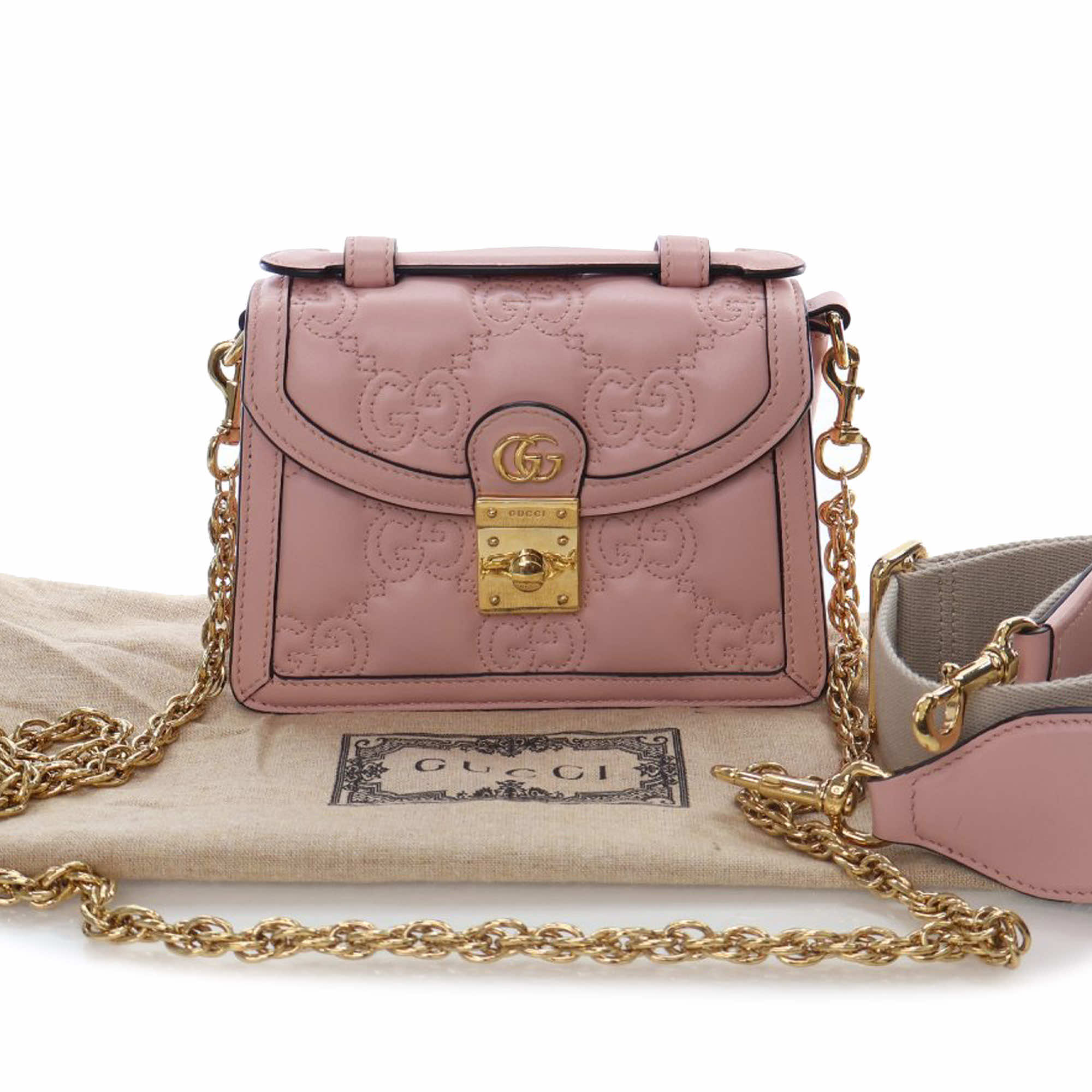 Gucci Small GG Matelasse Leather Top Handle Bag - Image 17