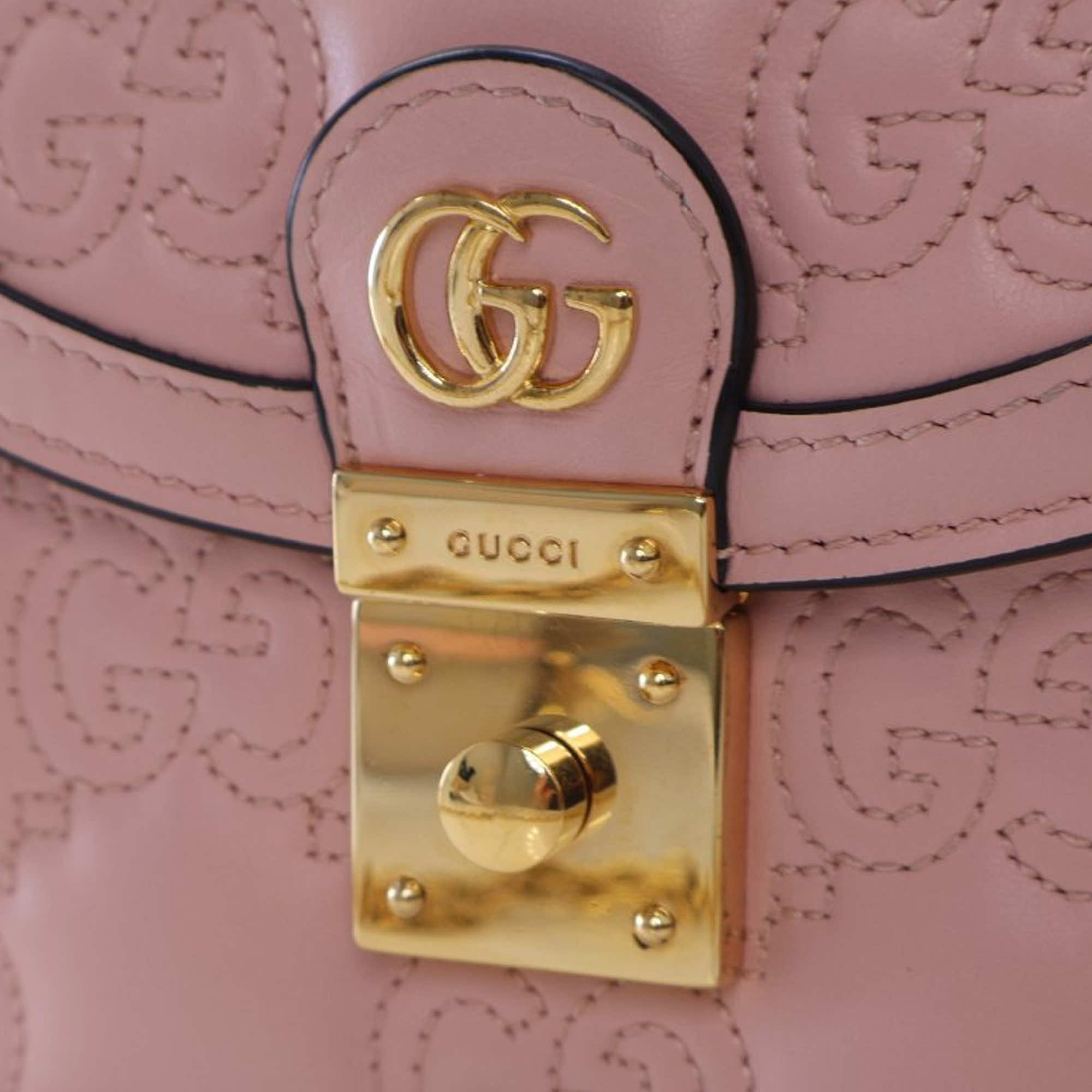 Gucci Small GG Matelasse Leather Top Handle Bag - Side view
