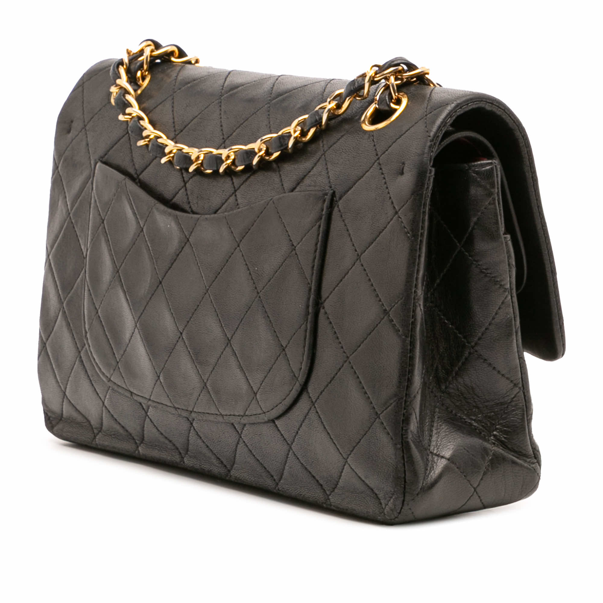 Chanel Medium Classic Lambskin Double Flap - Back view