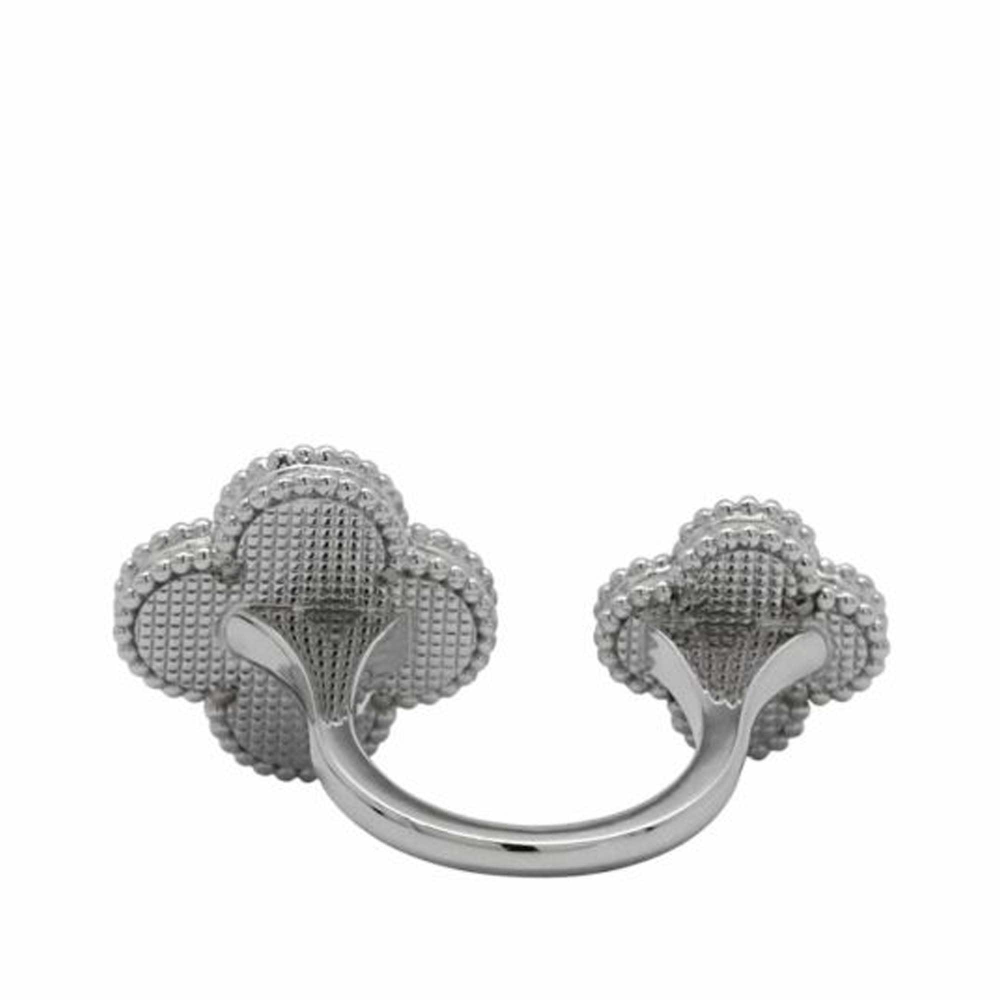 Van Cleef & Arpels 18K White Gold and Mother of Pearl Magic Alhambra Between the Finger Ring - Image 6