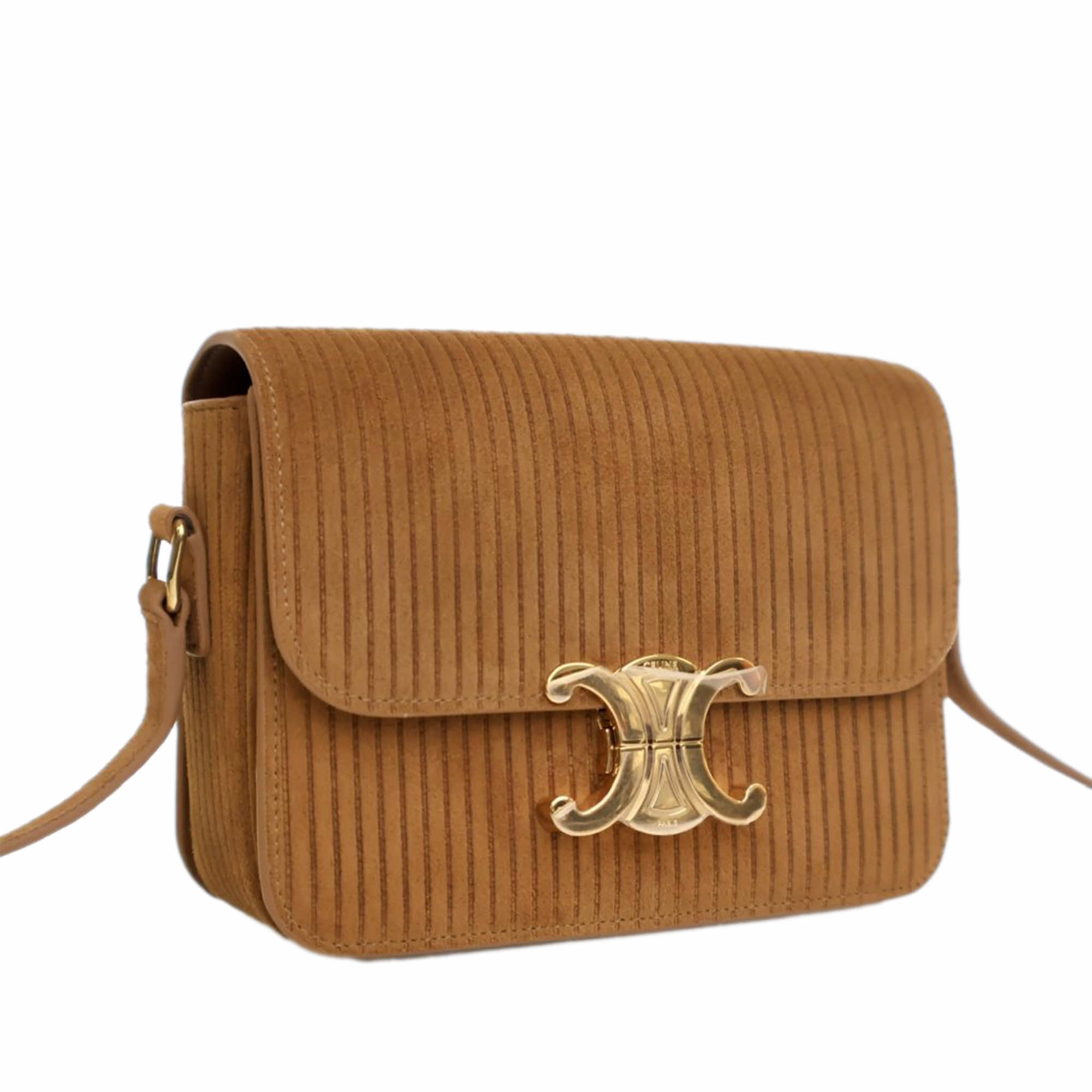 Celine Teen Striped Suede Triomphe Crossbody - 2