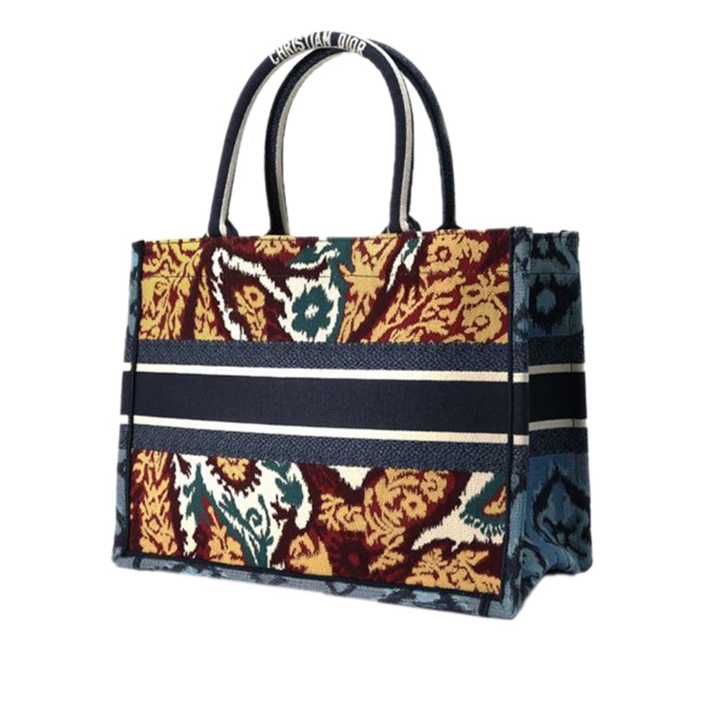 Dior Medium Canvas Embroidered Paisley Book Tote - Back view