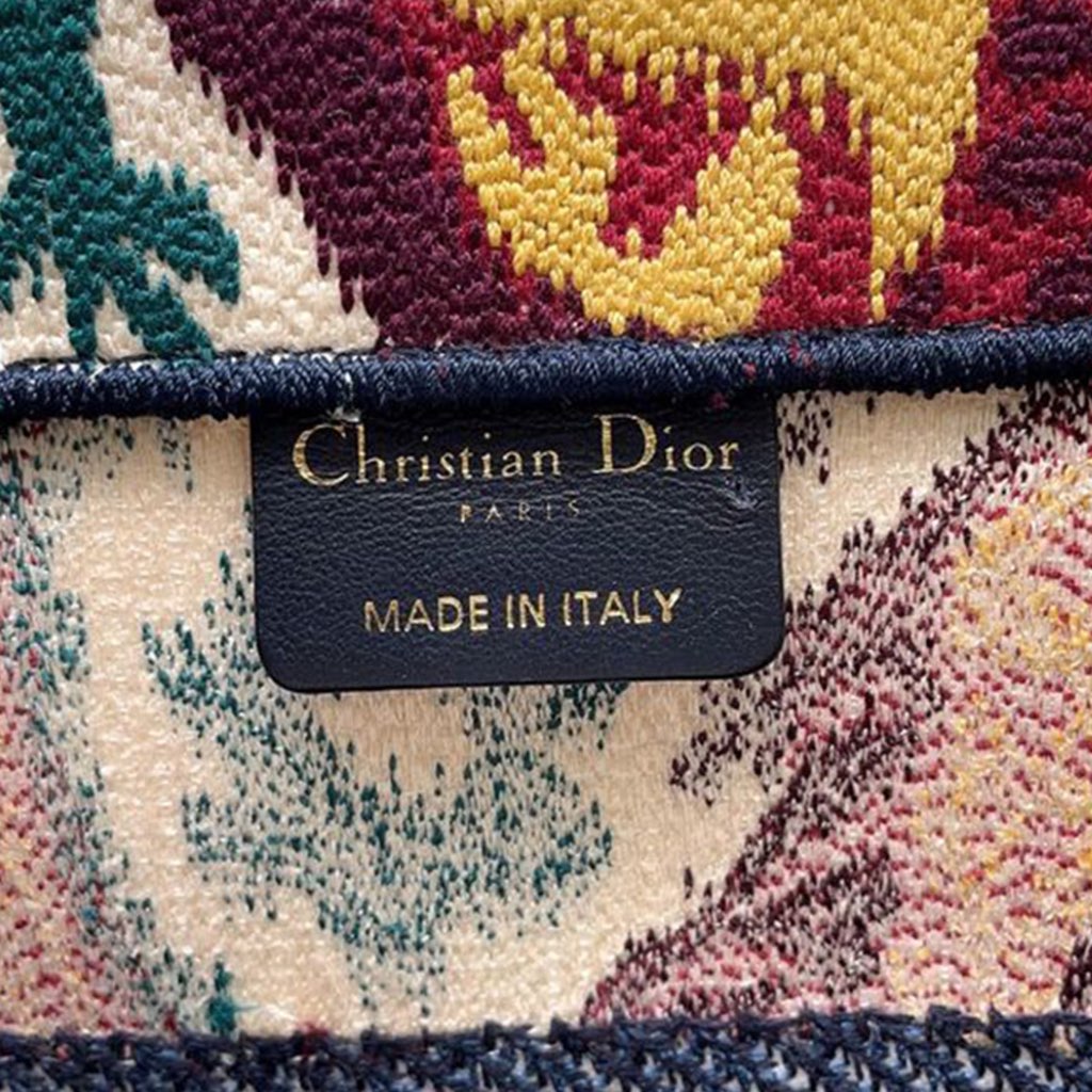 Dior Medium Canvas Embroidered Paisley Book Tote - Detail 1