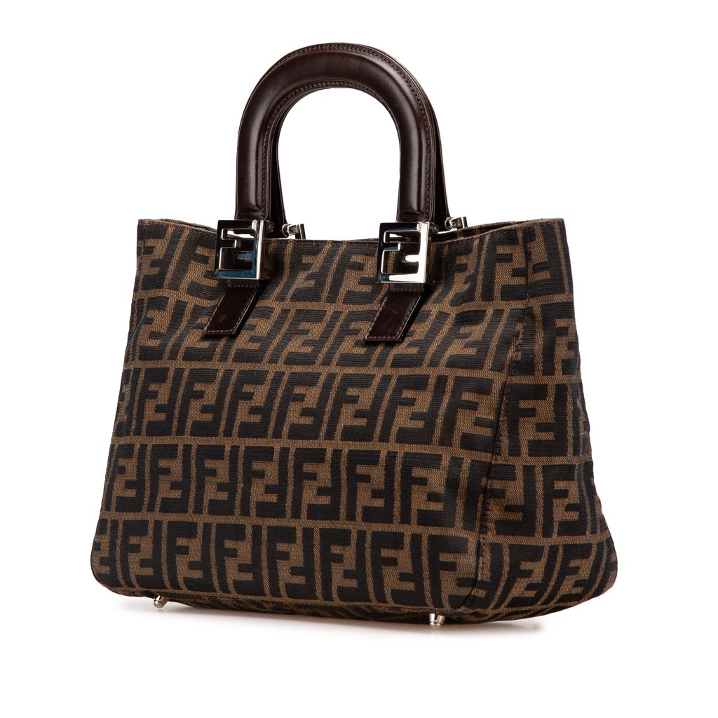 Fendi Small Zucca Canvas Twins Tote - Back view