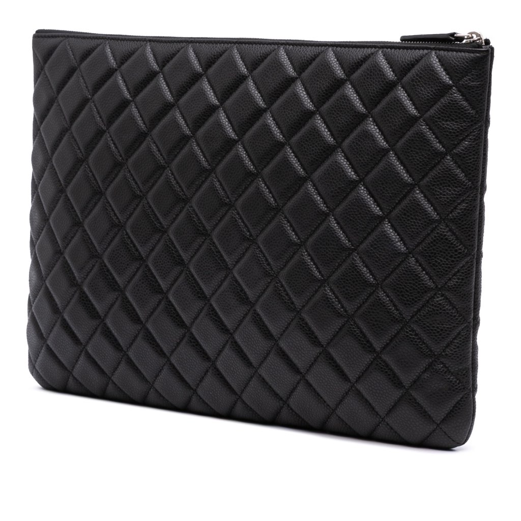 Chanel Large Quilted Caviar O Case Clutch - 2