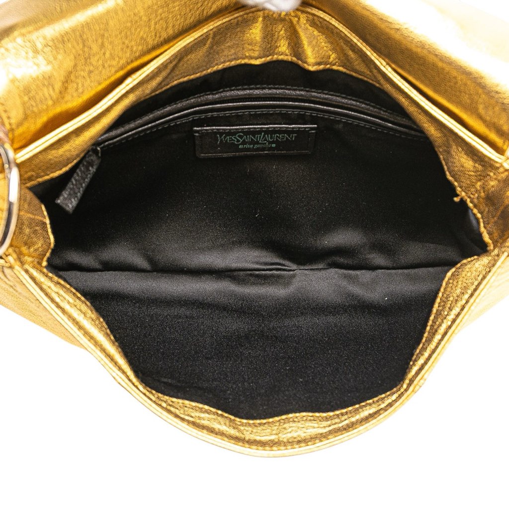 Saint Laurent Metallic Leather Nadja Rose Shoulder Bag - 4