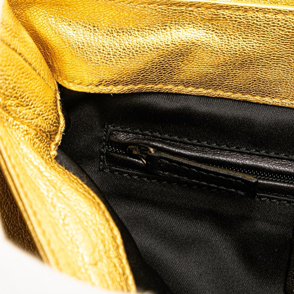 Saint Laurent Metallic Leather Nadja Rose Shoulder Bag - 5