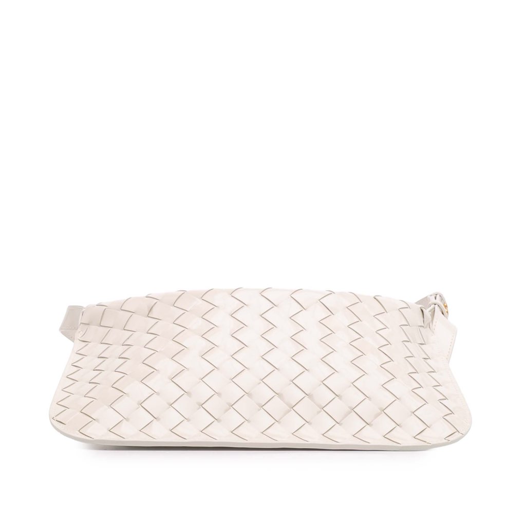 Bottega Veneta Brushed Calfskin Intrecciato Cradle Fold Over Shoulder Bag - Image 6