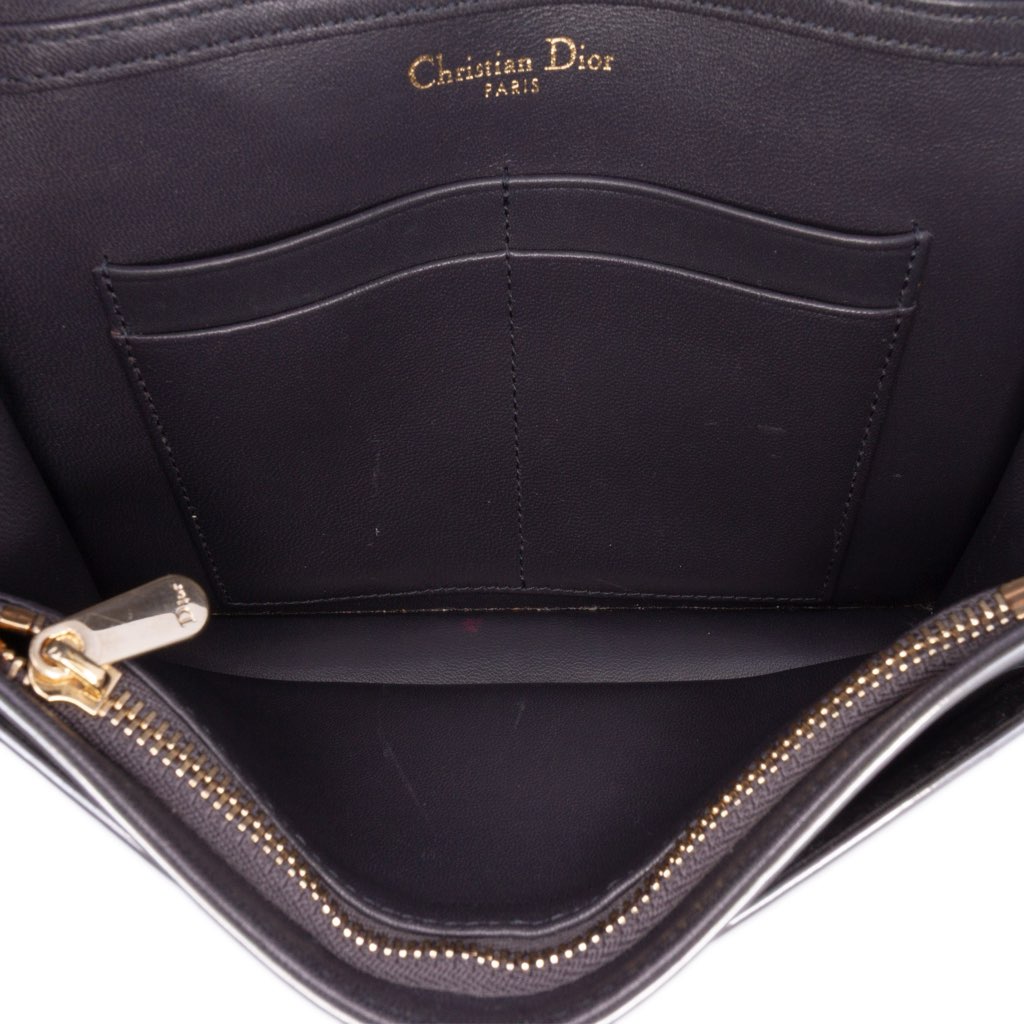 Dior Metallic Patent Microcannage Diorama Wallet on Chain - 4