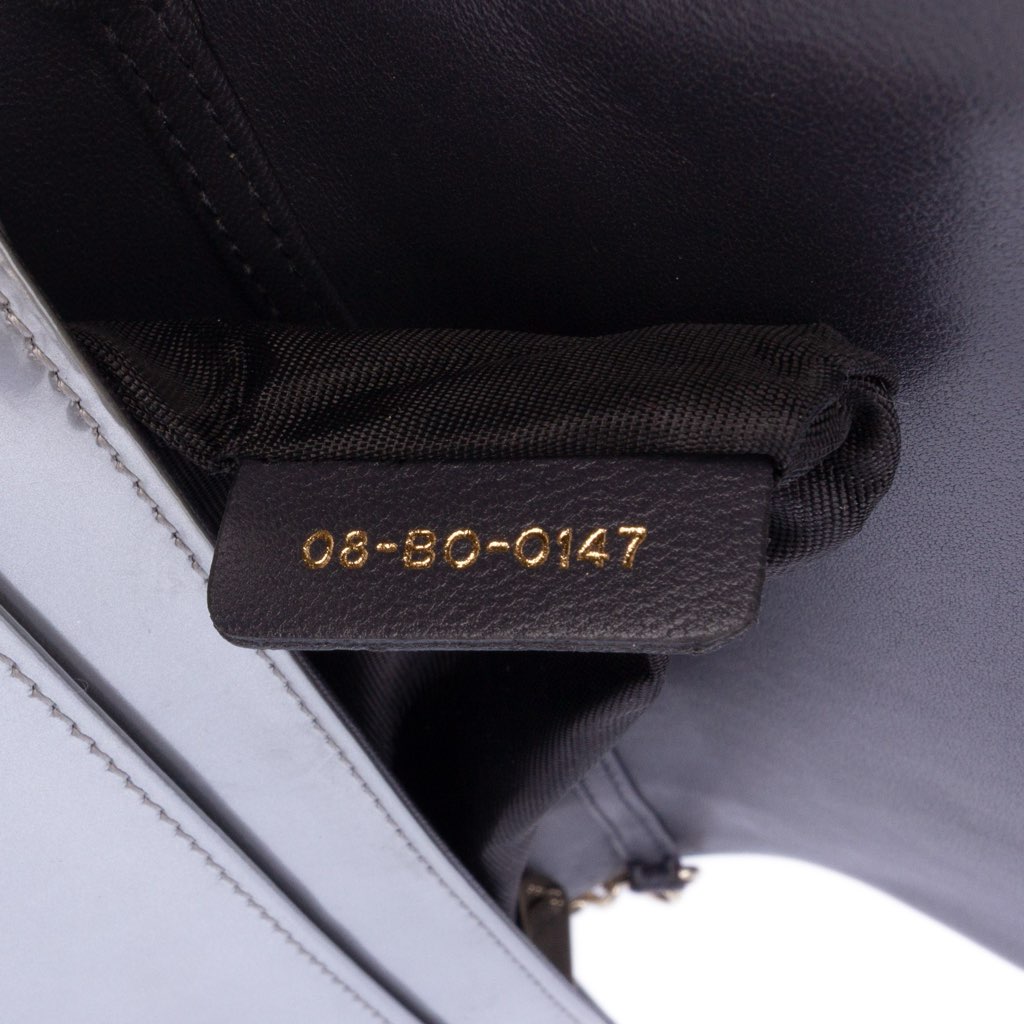 Dior Metallic Patent Microcannage Diorama Wallet on Chain - 5