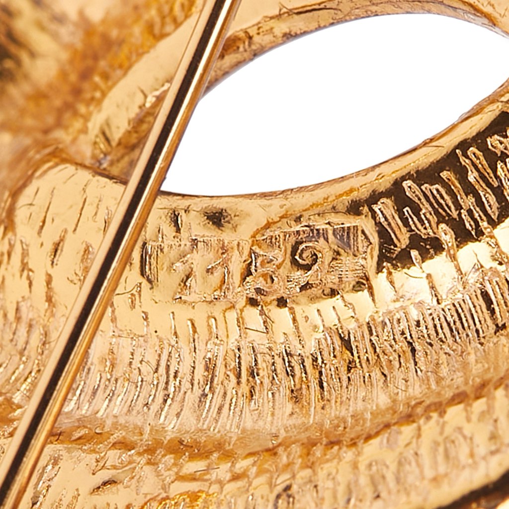 Chanel Gold Plated CC Quilted Brooch - 4