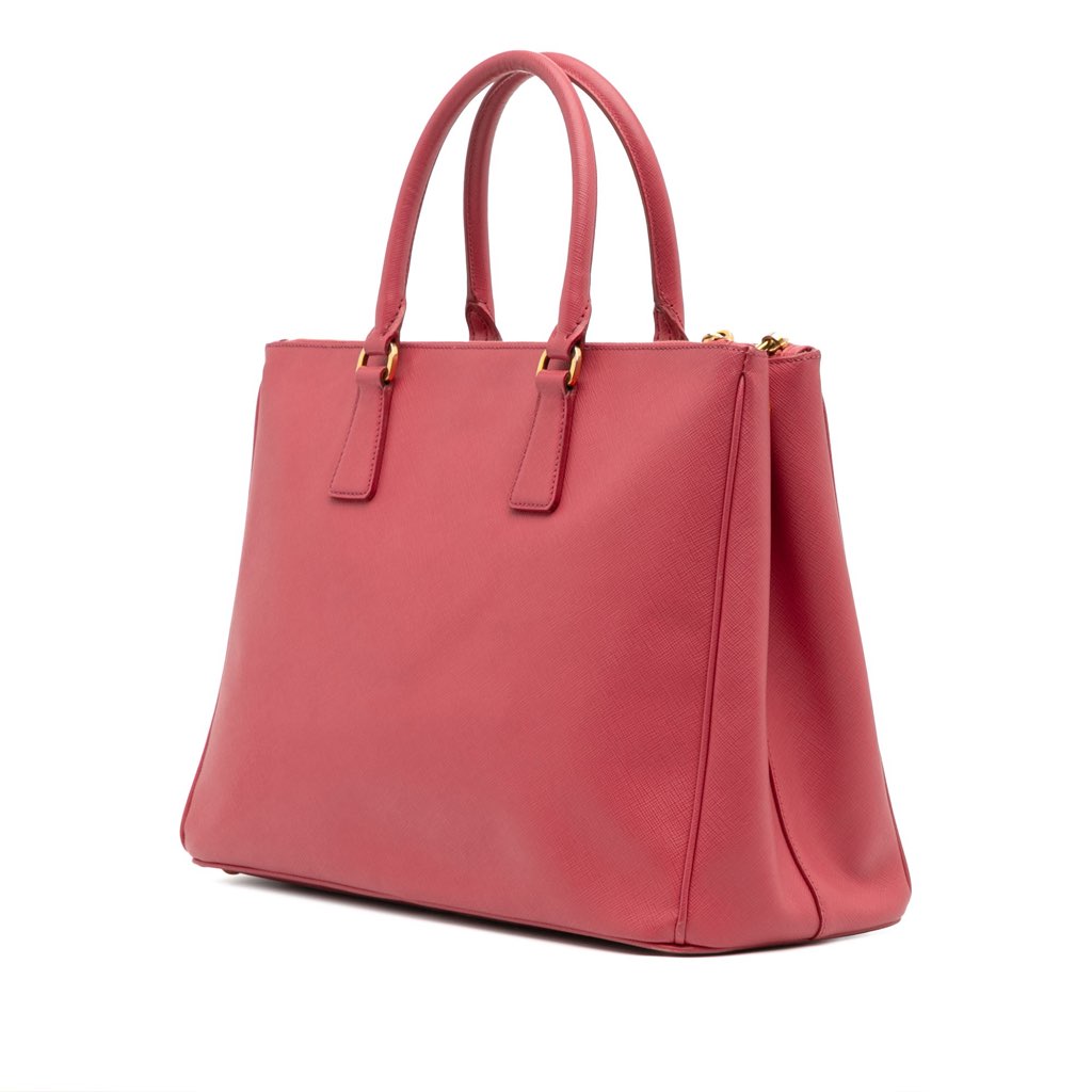 Prada Large Saffiano Lux Galleria Double Zip Tote - Back view
