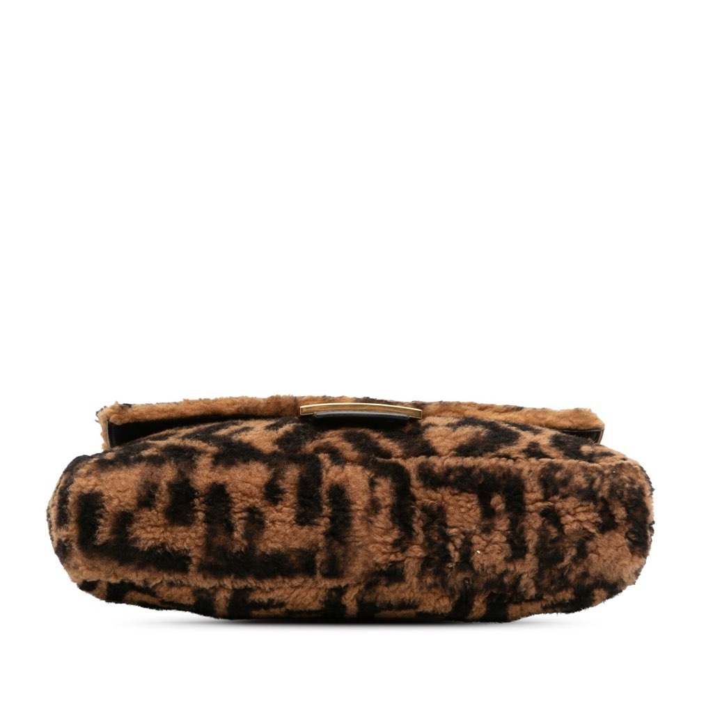 Fendi Medium Zucca Shearling Baguette Satchel - 3