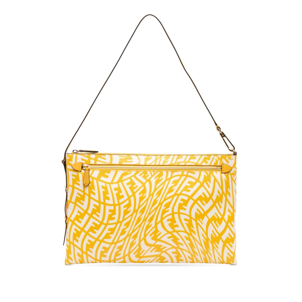 Fendi Sarah Coleman Zucca Coated Canvas Vertigo Shoulder Bag