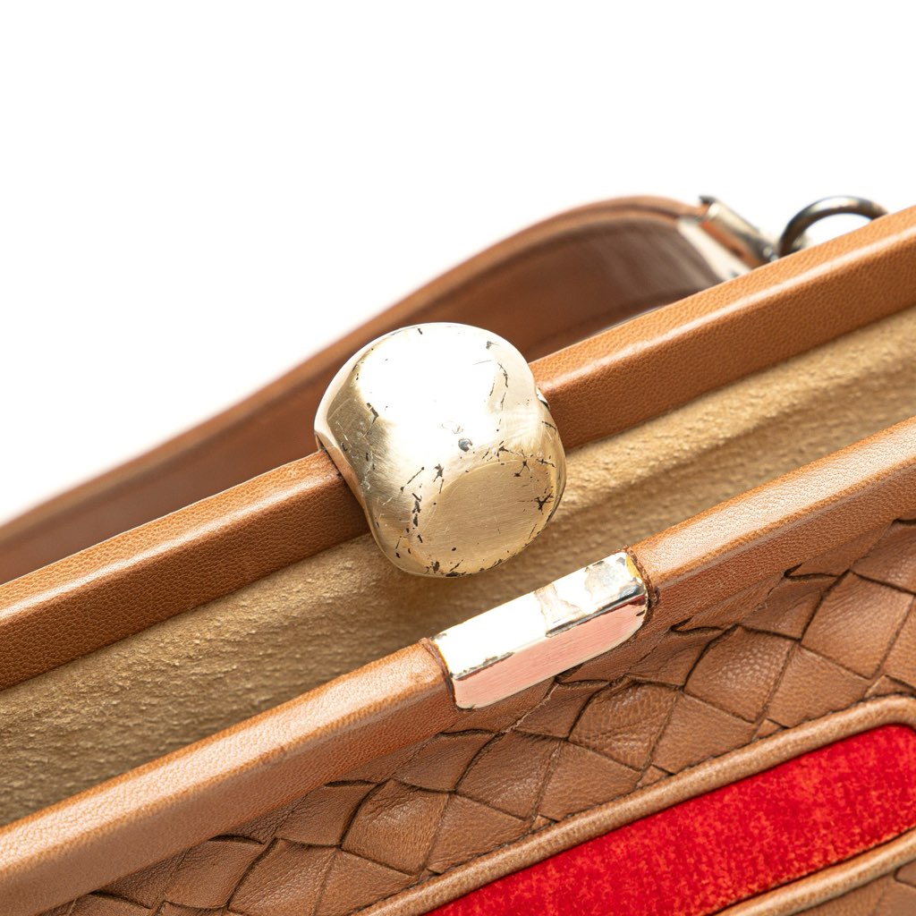 Bottega Veneta Velvet Trimmed Nappa Intrecciato Frame Bag - Detail 2