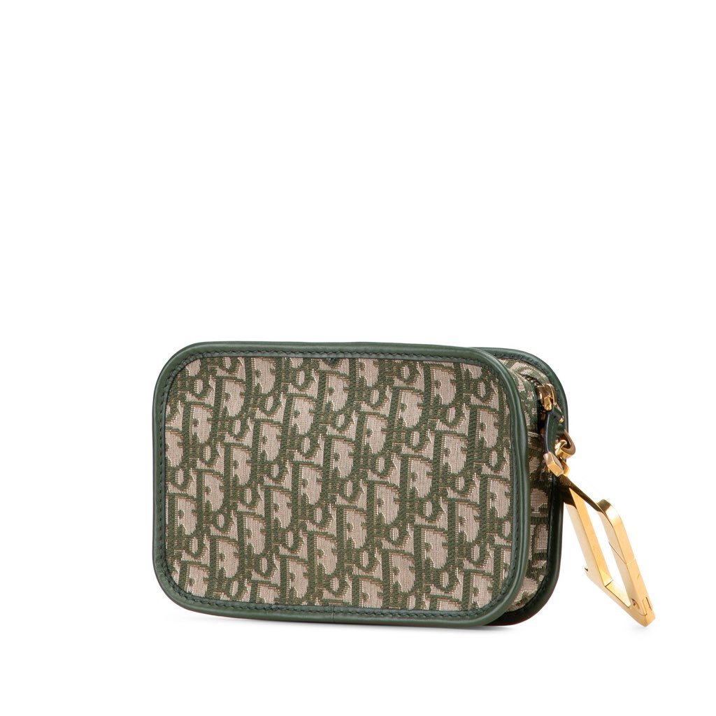 Dior Oblique Canvas Diorquake Clutch - Back view