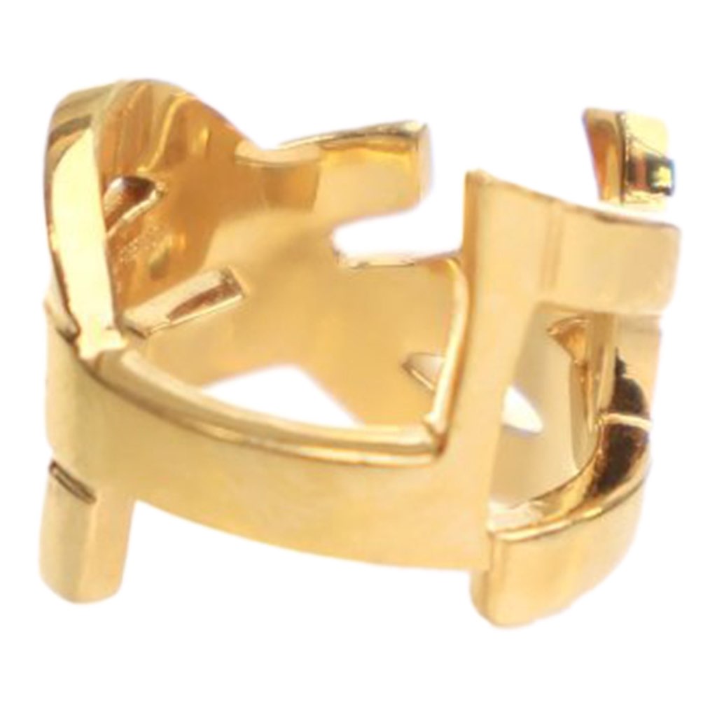 Saint Laurent Gold Plated Monogram Ring - 4