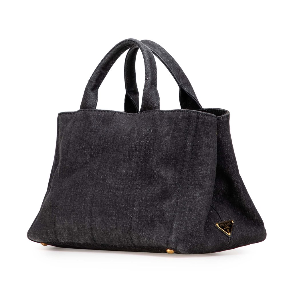 Prada Denim Canapa Logo Satchel - 2