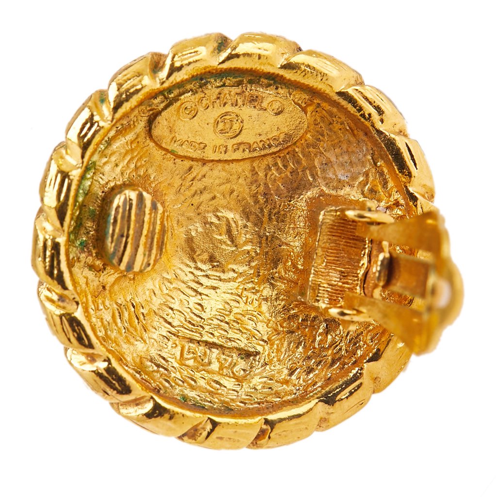 Chanel Gold Plated CC Windmill Clip On Earrings - 3