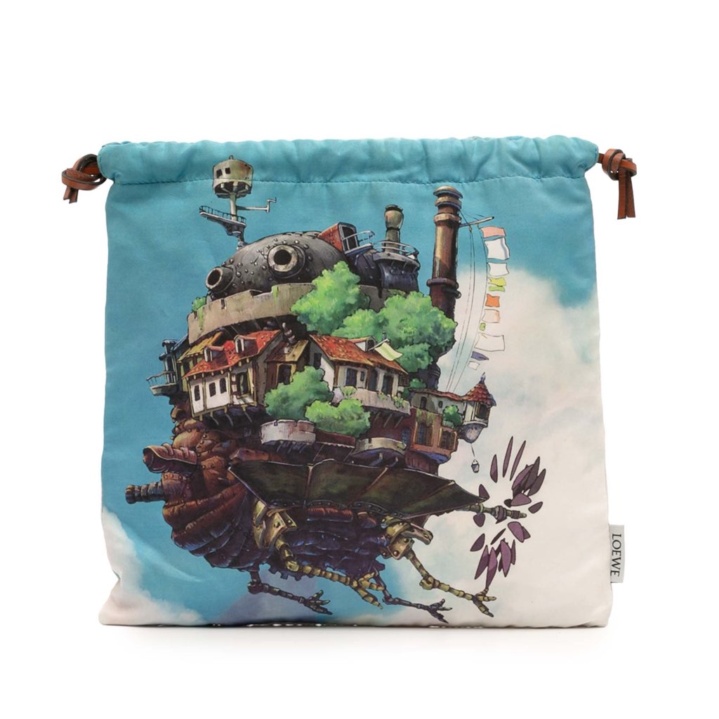 Loewe Studio Ghibli Howls Moving Castle Canvas Drawstring Pouch