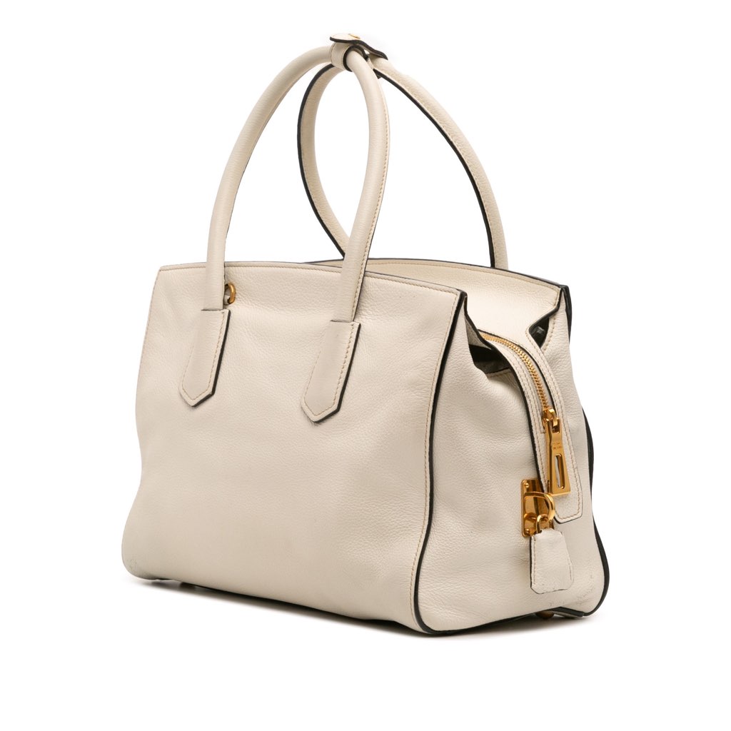 Prada Vitello Daino Zip Top Satchel - Back view