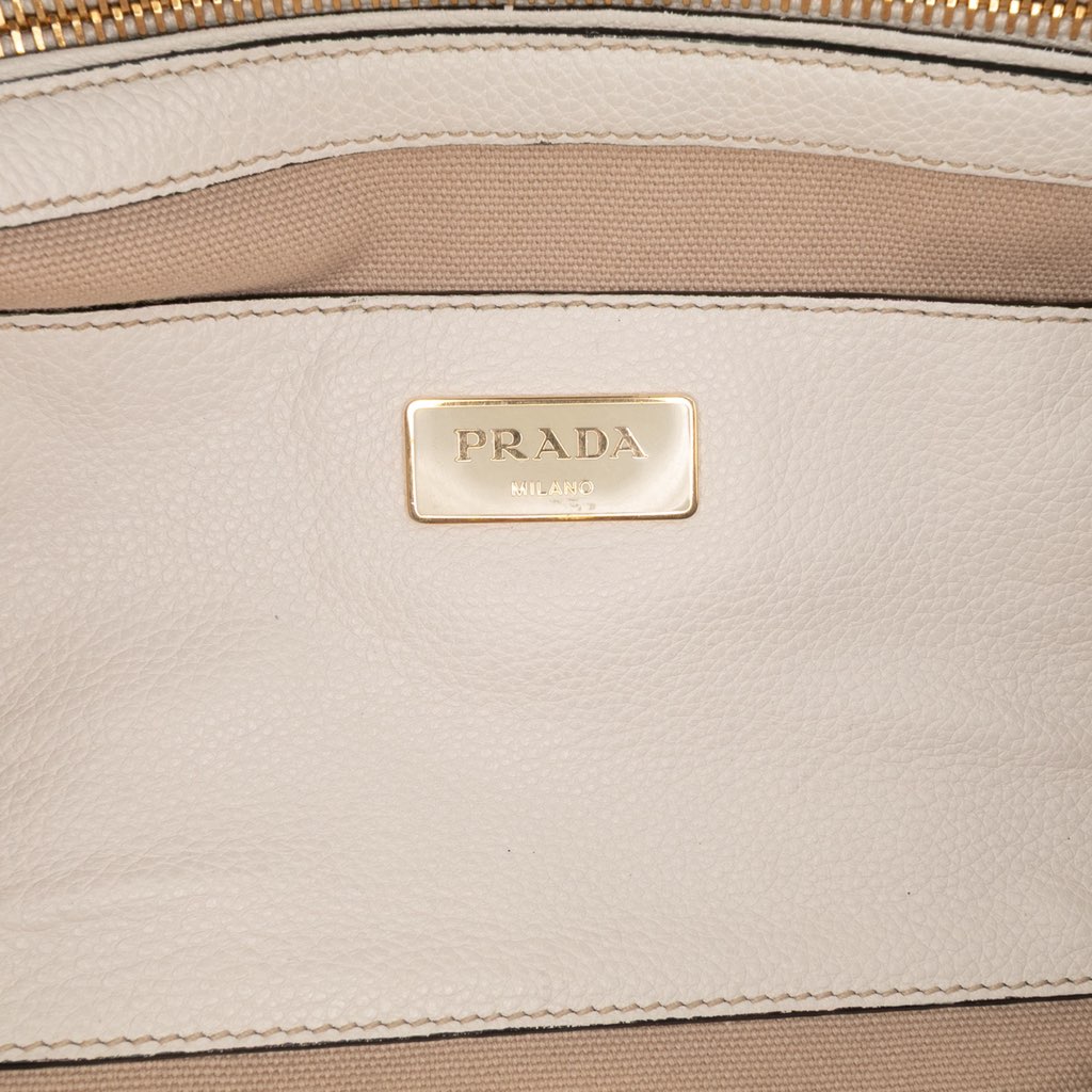 Prada Vitello Daino Zip Top Satchel - Side view