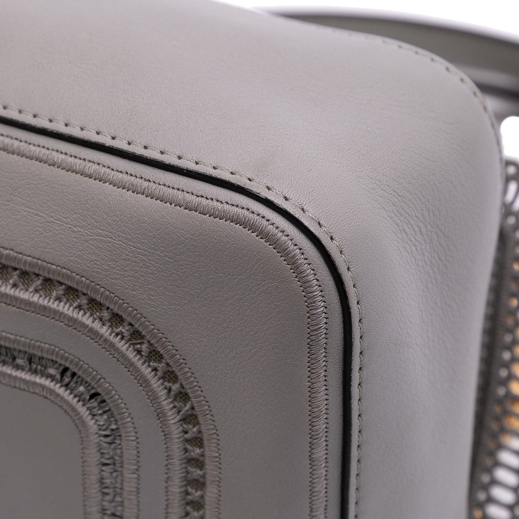 Fendi Embroidered Lace Leather Baguette Chain - Image 10