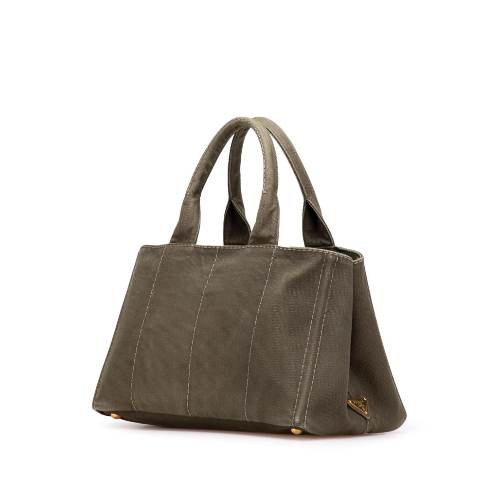 Prada Canvas Canapa Logo Satchel - Back view