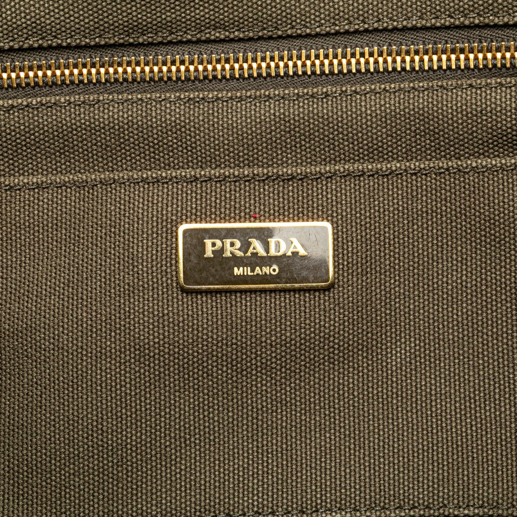 Prada Canvas Canapa Logo Satchel - Side view