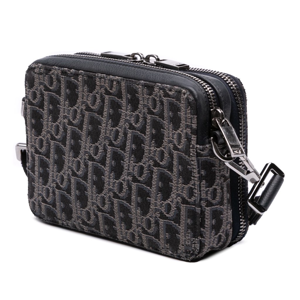 Dior Oblique Canvas Zipped Pouch with Strap - 2