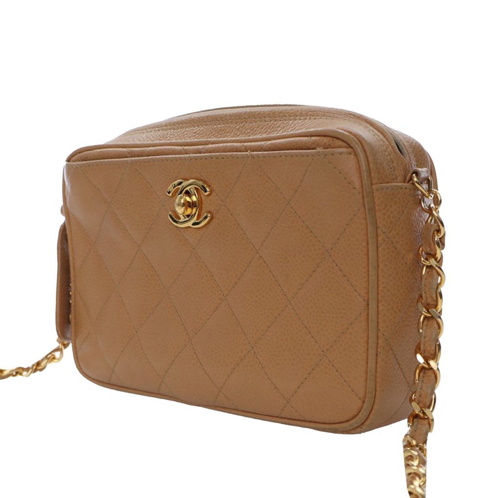 Chanel CC Quilted Caviar Camera Bag - Back view