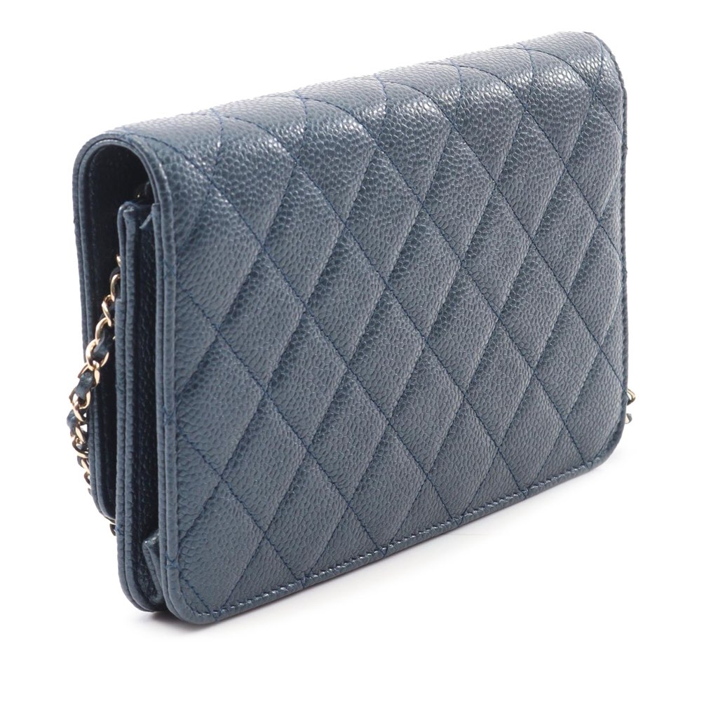 Chanel Quilted Caviar Golden Class Wallet On Chain - 2