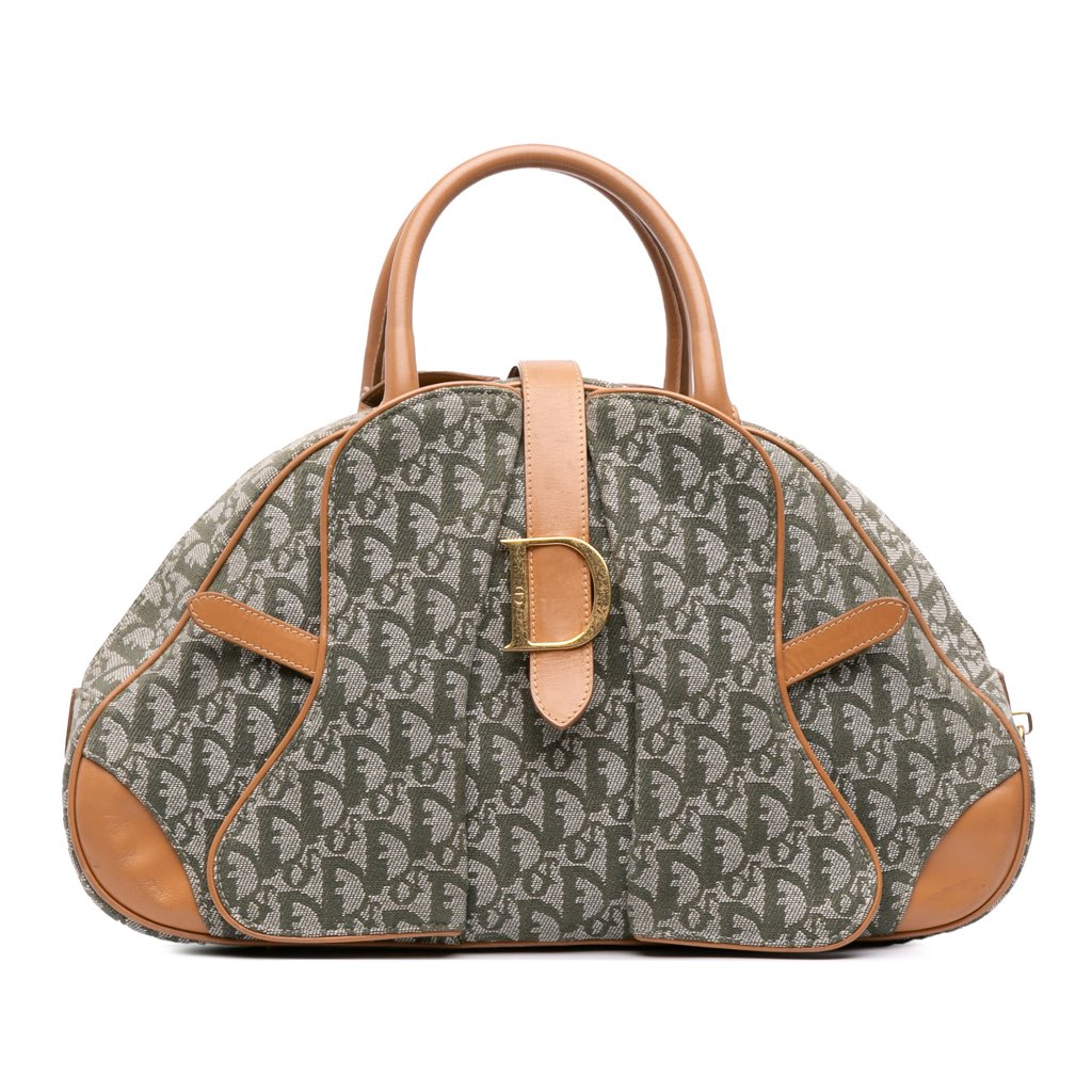Dior Diorissimo Canvas Double Saddle Bowler Bag