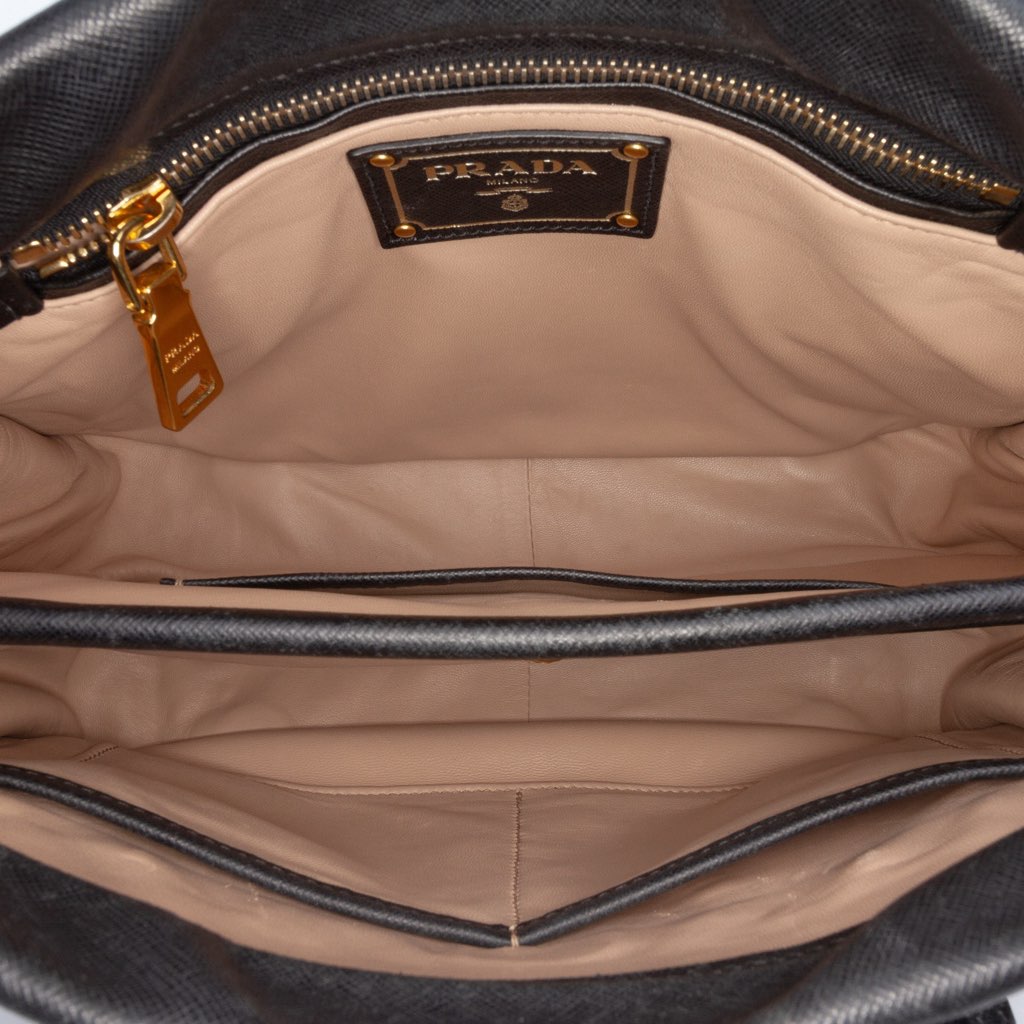 Prada Saffiano Lucido Top Handle Frame Tote - 4