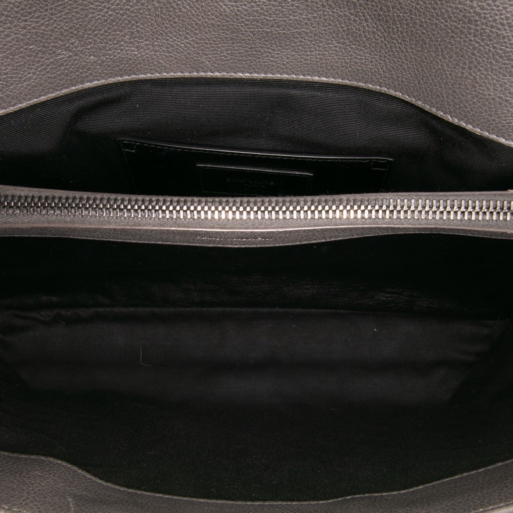 Saint Laurent Large Chevron Sheepskin Monogram College Bag - 4