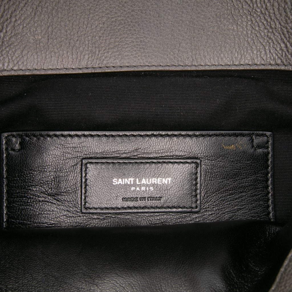 Saint Laurent Large Chevron Sheepskin Monogram College Bag - 5
