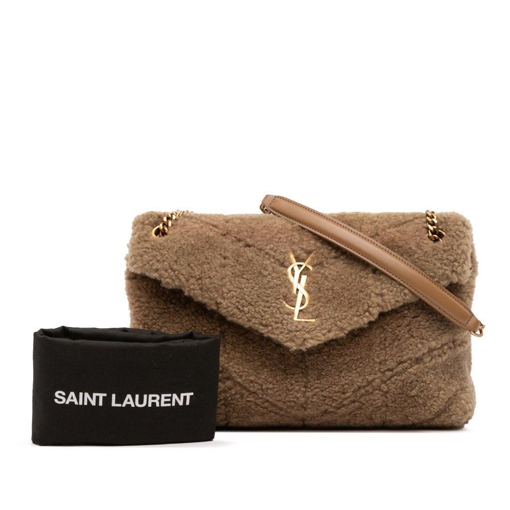 Saint Laurent Small Shearling Loulou Puffer Shoulder Bag - Image 15