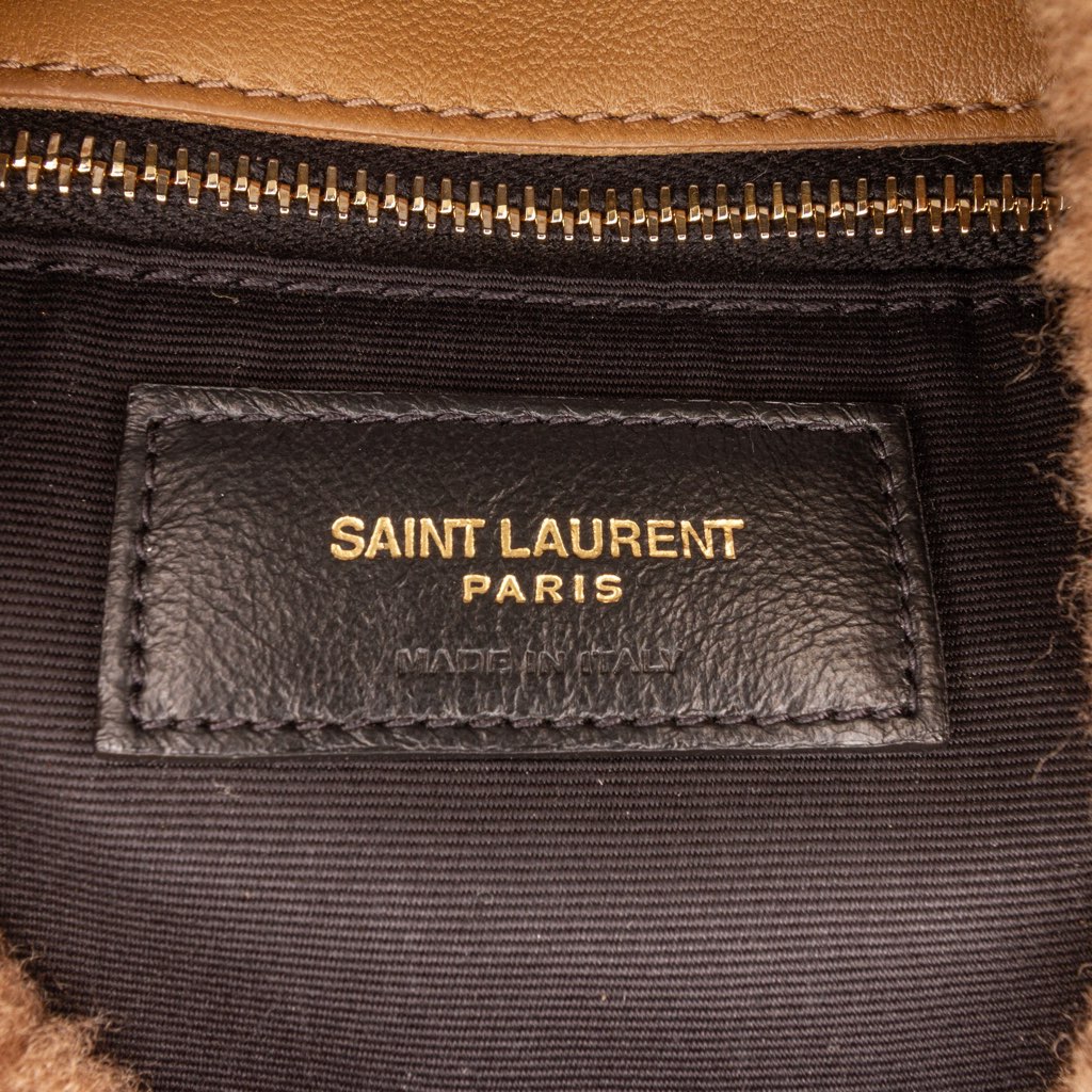 Saint Laurent Small Shearling Loulou Puffer Shoulder Bag - Side view