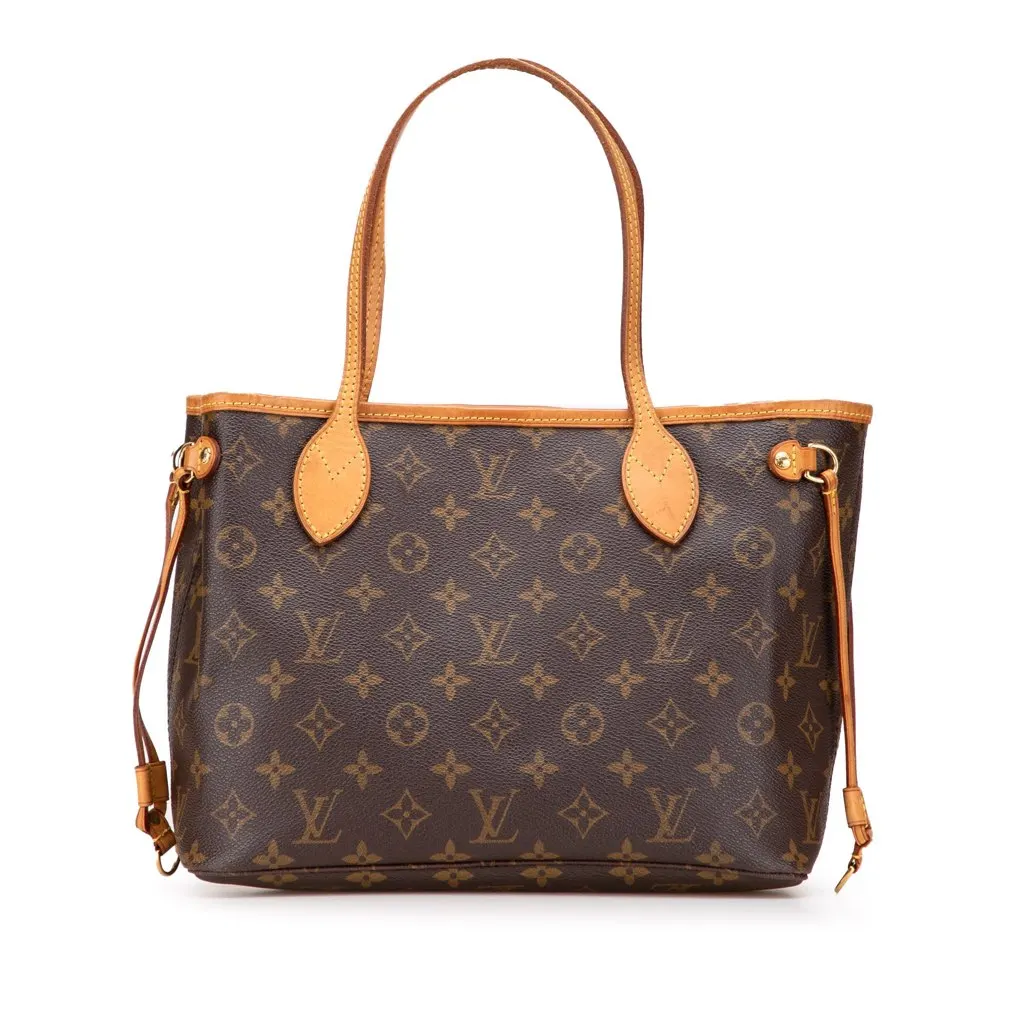 Louis Vuitton Monogram Neverfull PM Brown Canvas Good - Front View