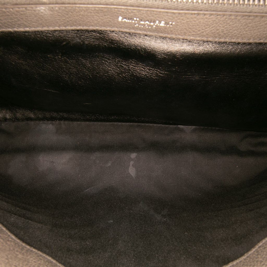 Saint Laurent Large Chevron Sheepskin Monogram College Bag - 4