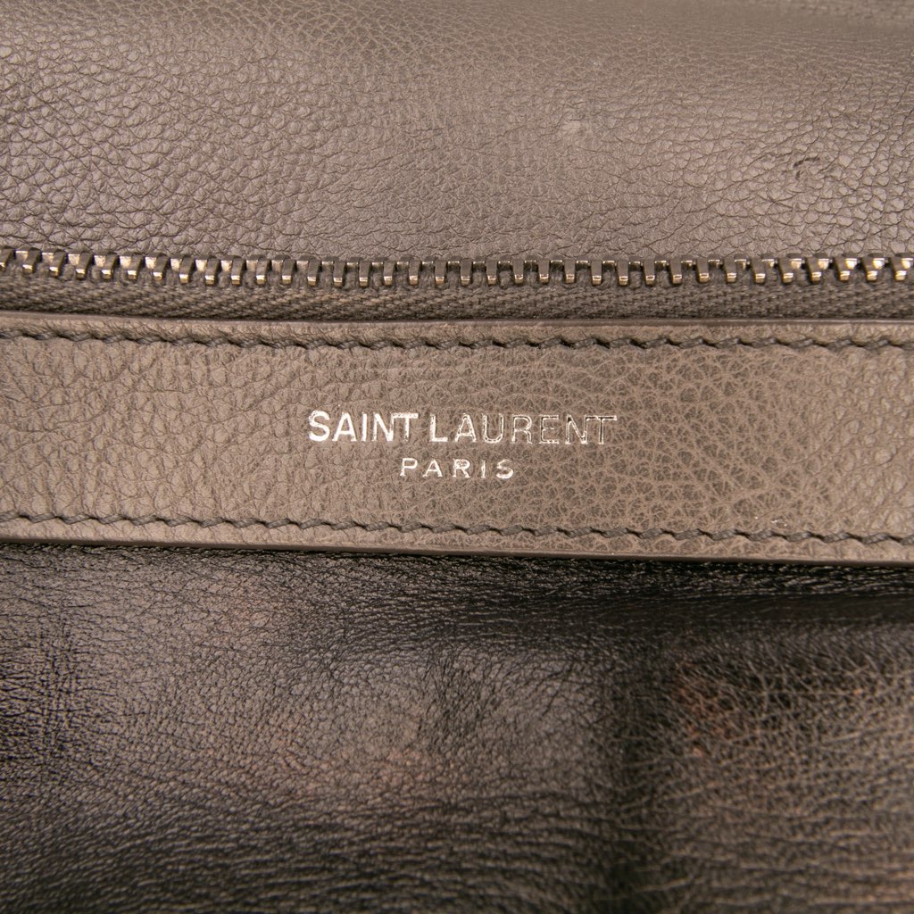 Saint Laurent Large Chevron Sheepskin Monogram College Bag - Side view