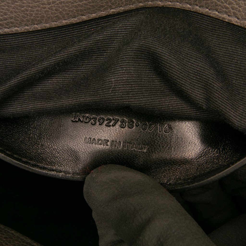 Saint Laurent Large Chevron Sheepskin Monogram College Bag - Detail 1