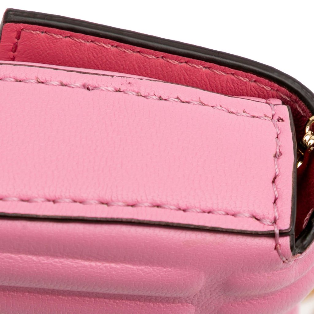 Fendi Nano Zucca Embossed Leather Baguette Charm - Image 10