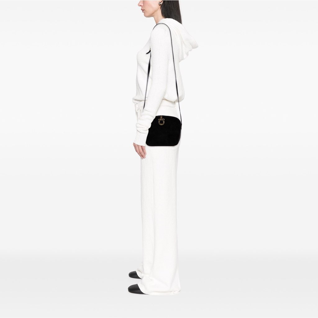 Salvatore Ferragamo Suede Gancini Crossbody - Image 11