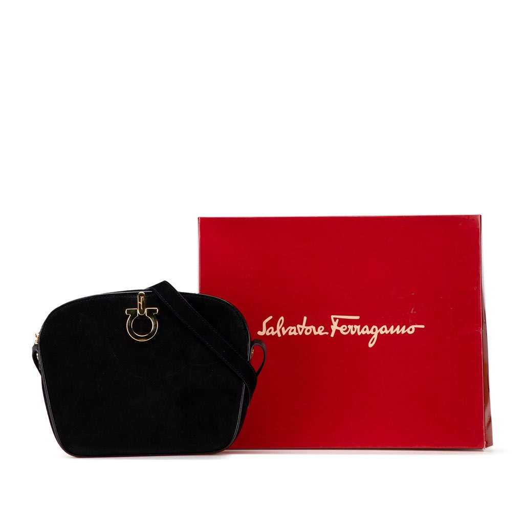Salvatore Ferragamo Suede Gancini Crossbody - Image 12